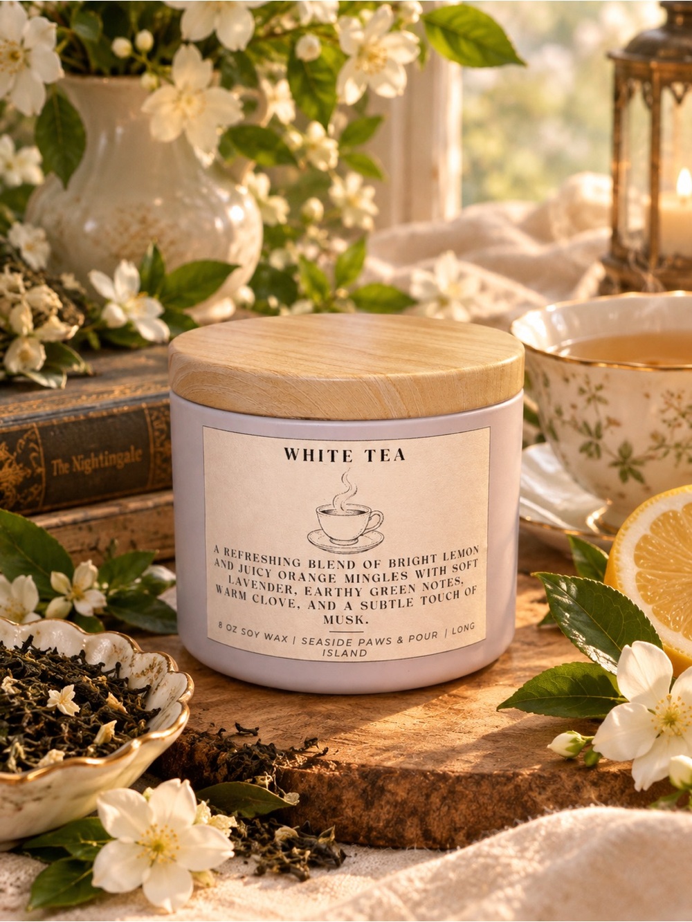 🤍 WHITE TEA | 8 OZ SOY WAX CANDLE